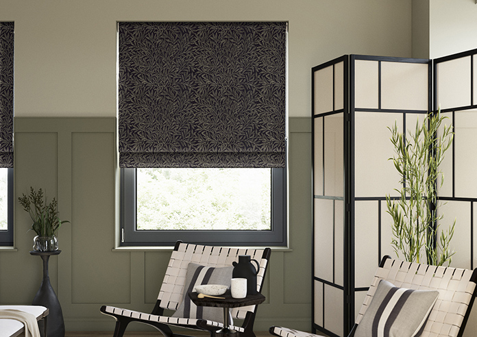 William Morris At Home Willow, Woven Indigo - Twist&Fit Roman Blind - Image 3